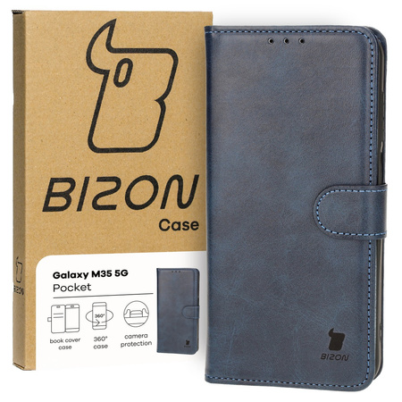 Etui z klapką Bizon Case Pocket do Galaxy M35 5G, granatowe