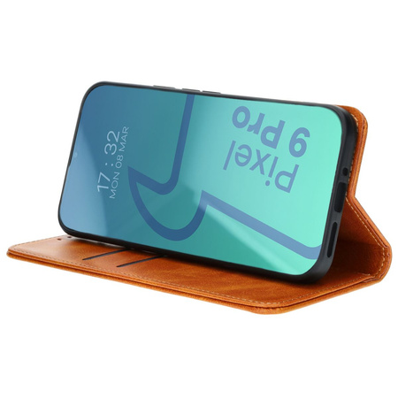 Etui z klapką Bizon Case Pocket Pro do Google Pixel 9 Pro XL, brązowe