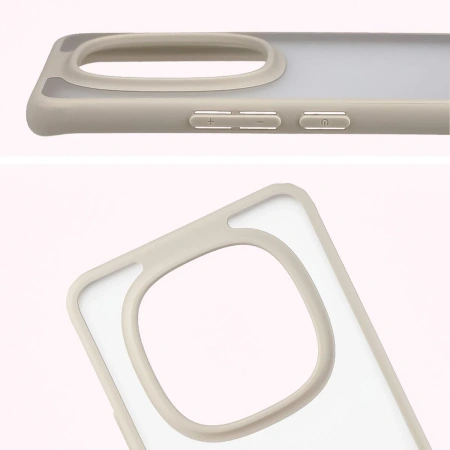 Etui Bizon Case Angelo do Xiaomi Redmi Note 15 / POCO M8 5G, półprzezroczyste z beżową ramką