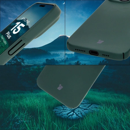 Etui Bizon Case Łupka do iPhone 15 Plus, zielone