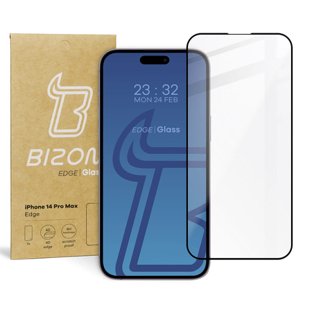 Szkło hartowane Bizon Glass Edge do iPhone 14 Pro Max, czarne