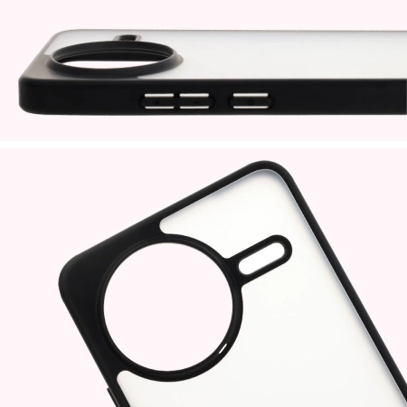 Etui Bizon Case Angelo do Xiaomi Poco F7 Ultra, półprzezroczyste z czarną ramką