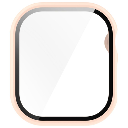 Etui ze szkłem do zegarka Bizon Case Watch Adamo do Apple Watch 11 / 10 42mm, różowe