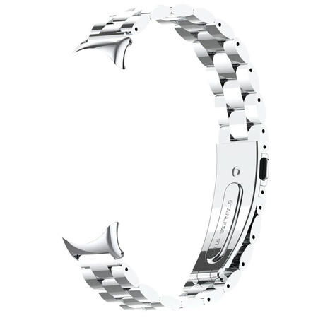 Pasek ze stali nierdzewnej Bizon Strap Watch Aura do Xiaomi Smart Band 10 / 9 / 9 NFC / 8, srebrny