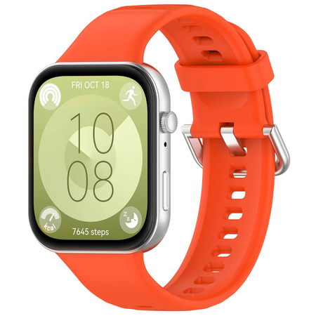 Pasek Bizon Strap Watch Silicone Pro SR do Huawei Watch Fit 4 / 4 Pro / 3, pomarańczowy