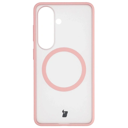 Etui z pierścieniem magnetycznym Bizon Case MatteO do Galaxy S26, przydymione-jasnoróżowe