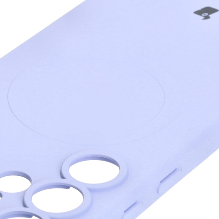 Silikonowe etui z pierścieniem magnetycznym Bizon Case Silicone Magnetic do Galaxy S25 Ultra, jasnofioletowe