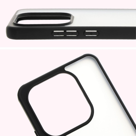 Etui Bizon Case Angelo do Xiaomi Redmi Note 14 4G, półprzezroczyste z czarną ramką