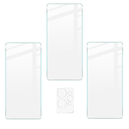 3x Szkło hartowane + szybka na aparat Bizon Glass Clear Pack do Realme GT 2 Pro