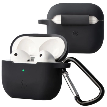 Silikonowe etui z karabińczykiem Bizon Case Headphone Silicone do AirPods 4, jasnozielone