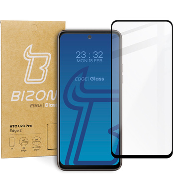 Szkło hartowane Bizon Glass Edge 2 do HTC U23 Pro, czarne