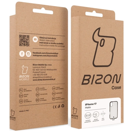 Etui Bizon Case Halo do iPhone 17, przydymione-czarne