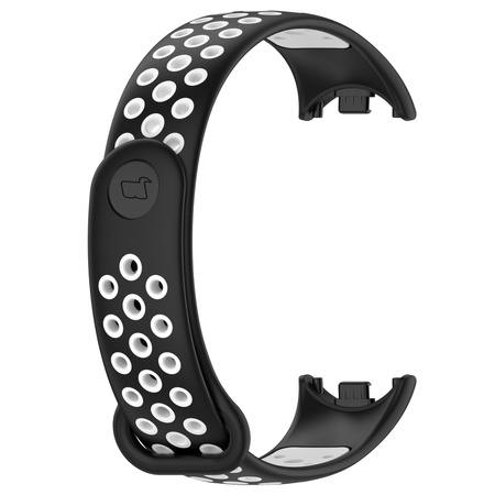 Pasek Bizon Strap Watch Octo do Xiaomi Mi Smart Band 8, czarno-biały