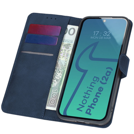 Etui z klapką Bizon Case Pocket do Nothing Phone (2a) / (2a) Plus, granatowe