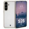 Etui Bizon Case Angelo do Galaxy S25 FE, półprzezroczyste z beżową ramką