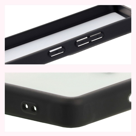 Etui Bizon Case Angelo do Galaxy S25 Ultra, półprzezroczyste z czarną ramką