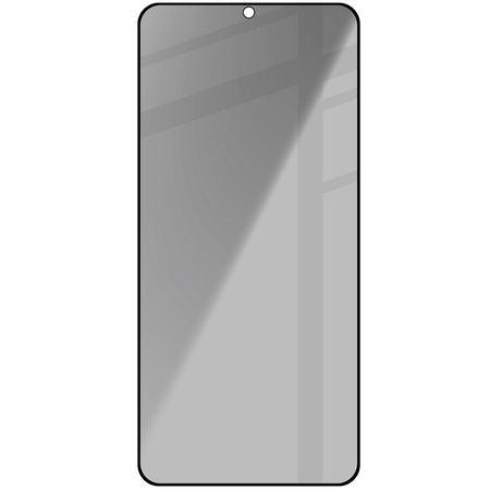 Prywatyzujące szkło hartowane Bizon Glass Edge Shadow do Galaxy S25/S24, przyciemniane z czarną ramką