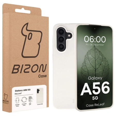Etui z recyklingu Bizon Case ReLeaf do Galaxy A56 5G, białe
