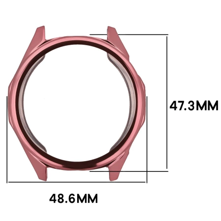 Etui z osłoną ekranu Bizon Case Watch Felipe do Huawei Watch GT6 46 mm, różowe