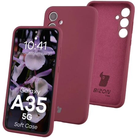 Silikonowe etui Bizon Soft Case do Galaxy A35 5G, ciemnofioletowe