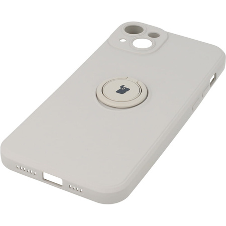 Etui Bizon Case Silicone Ring Sq do iPhone 14 Plus, beżowe