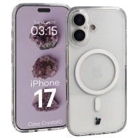 Etui z pierścieniem magnetycznym Bizon Case CrystalO do iPhone 17, przezroczyste