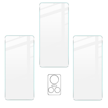 3x Szkło hartowane + szybka na aparat Bizon Glass Clear Pack do Realme GT Neo 3