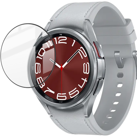 Szkło hybrydowe Bizon Glass Watch Edge Hybrid dla Galaxy Watch 6 Classic 43mm, czarne