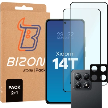 2x Szkło + szybka na aparat Bizon Edge 2 Pack do Xiaomi 14T