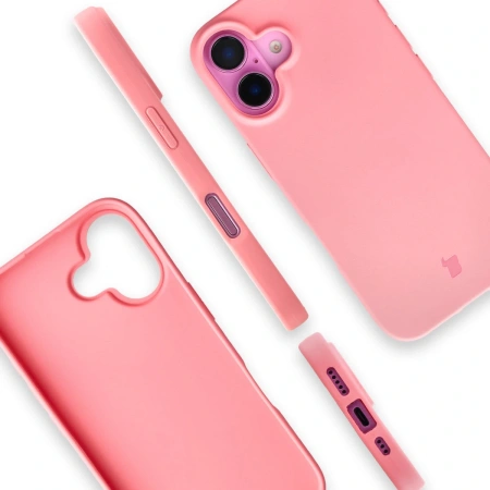 Etui z recyklingu Bizon Case ReLeaf do iPhone 16, różowe