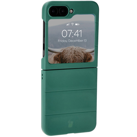 Pancerne etui Bizon Case Tur do Galaxy Z Flip6, ciemnozielone
