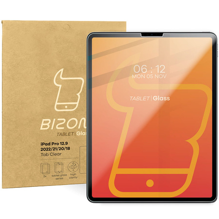 Szkło hartowane Bizon Glass Tab Clear Duo do iPad Pro 12.9 2022/2021/2020/2018, 2 sztuki