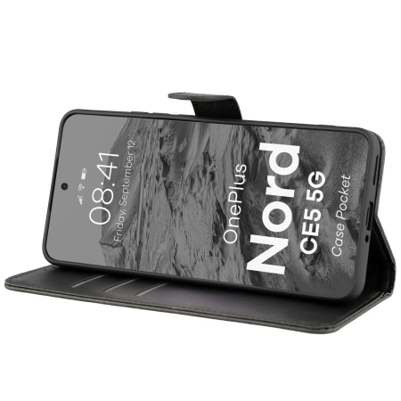 Etui z klapką Bizon Case Pocket do OnePlus Nord CE5 5G, czarne