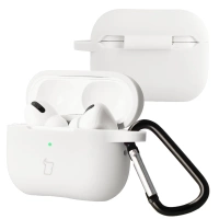 Silikonowe etui z karabińczykiem Bizon Case Headphone Silicone do AirPods Pro 2, białe