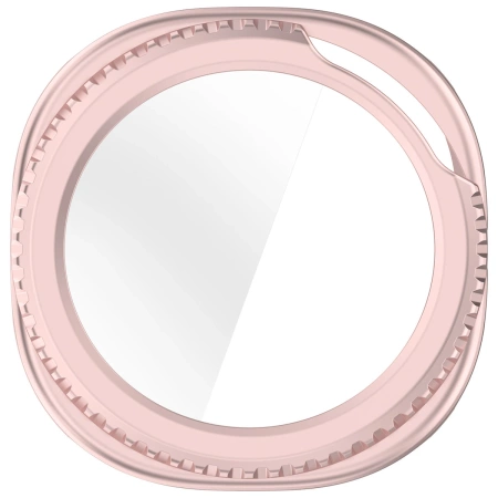 Etui ze szkłem do zegarka Bizon Case Watch Adamo do Samsung Galaxy Watch 8 Classic 46 mm, satynowo różowe