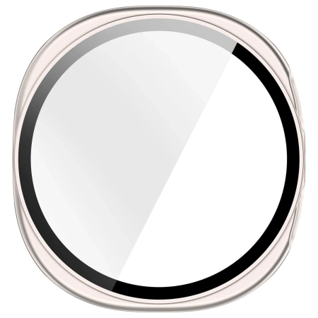 Etui ze szkłem do zegarka Bizon Case Watch Adamo do Samsung Galaxy Watch 8 40 mm, szampańskie