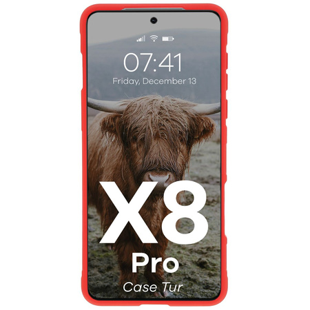 Pancerne etui Bizon Case Tur do Oppo Find X8 Pro, czerwone