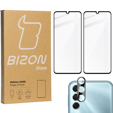 2x Szkło + szybka na aparat BIZON Edge 2 Pack do Galaxy A05s