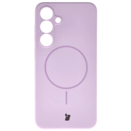 Silikonowe etui z pierścieniem magnetycznym Bizon Soft Case Magnetic do Galaxy S25 Plus, jasnofioletowe