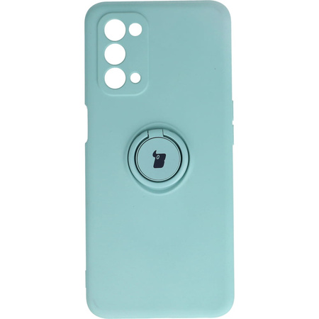 Etui Bizon Case Silicone Ring do OPPO A74 5G / A54 5G, turkusowe