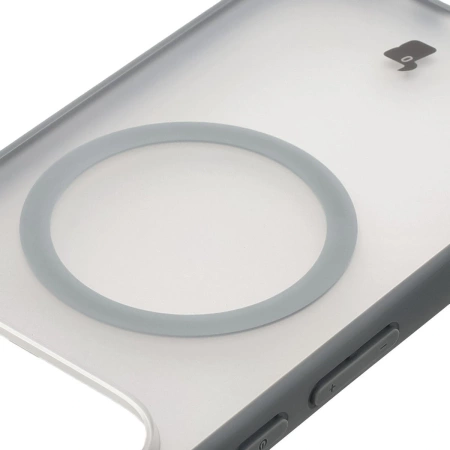 Etui z pierścieniem magnetycznym Bizon Case MatteO do Pixel 10 / 10 Pro, przydymione-szare