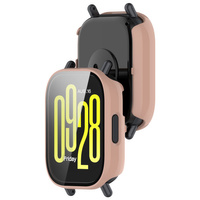 Etui ze szkłem do zegarka Bizon Case Watch Adamo do Xiaomi Redmi Watch 5 Active, różowe
