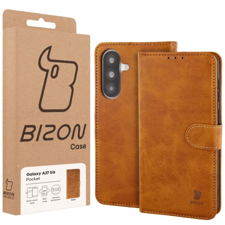 Etui z klapką Bizon Case Pocket do Galaxy A37 5G, brązowe