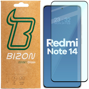 Szkło hartowane Bizon Glass Edge 2 do Xiaomi Redmi Note 14 4G/5G, czarna ramka