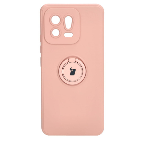 Etui Bizon Case Silicone Ring Sq do Xiaomi 13, jasnoróżowe