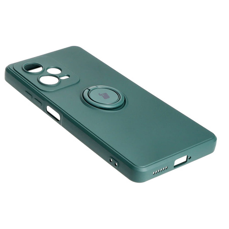 Etui Bizon Case Silicone Ring Sq do Xiaomi Redmi Note 12 Pro Plus 5G, ciemnozielone