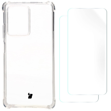 Etui + 2x folia Bizon Case Clear Pack do Xiaomi POCO X5 Pro / Redmi Note 12 Pro 5G, przezroczyste