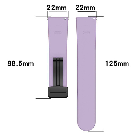 Silikonowy pasek Bizon Strap Watch Silicone 22 mm do smartwatcha, lawendowy