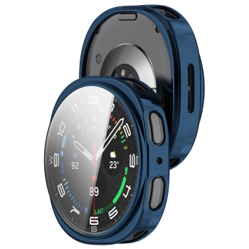 Etui z osłoną ekranu Bizon Case Watch Felipe do Galaxy Watch 8 40 mm, niebieskie