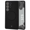 Silikonowe etui z pierścieniem magnetycznym Bizon Soft Case Magnetic do Galaxy S25 Ultra, czarne